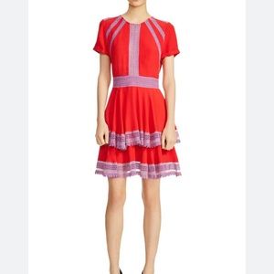 Maje Purple and Red Raglia Dress